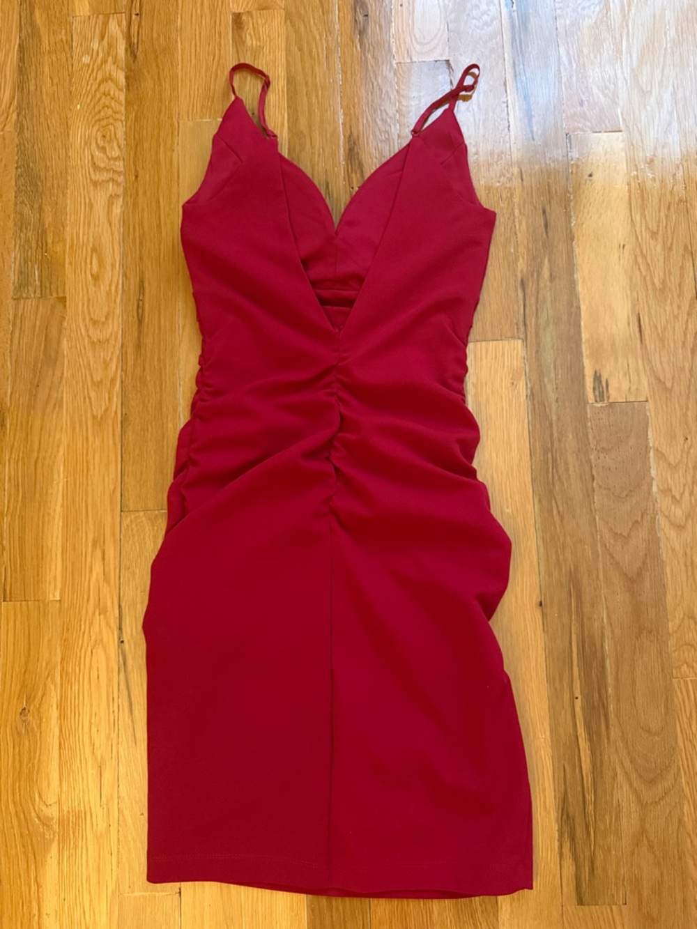Lord & Taylor Red Spaghetti Strap Midi Dress - Picture 2 of 2